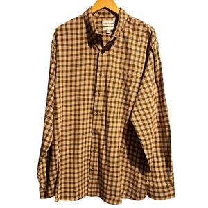 Saddlebred Size 2XLT Flannel Shirt Plaid Camel Brown Red Cozy Warm Gorpcore